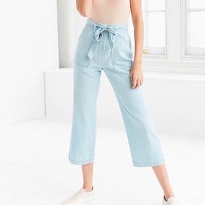 BDG Tullia wise leg cropped culottes light denim